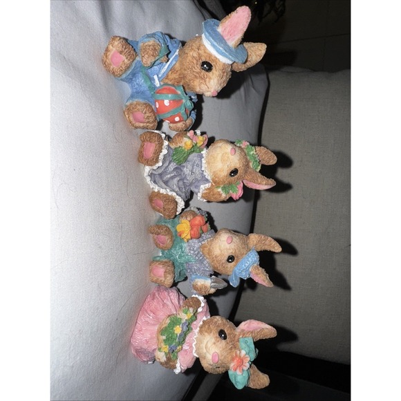 Cottontail Collection Other - RARE Cottontail Collection Happy Easter Set Of 4 / 3" 2 Boys/2 Girls